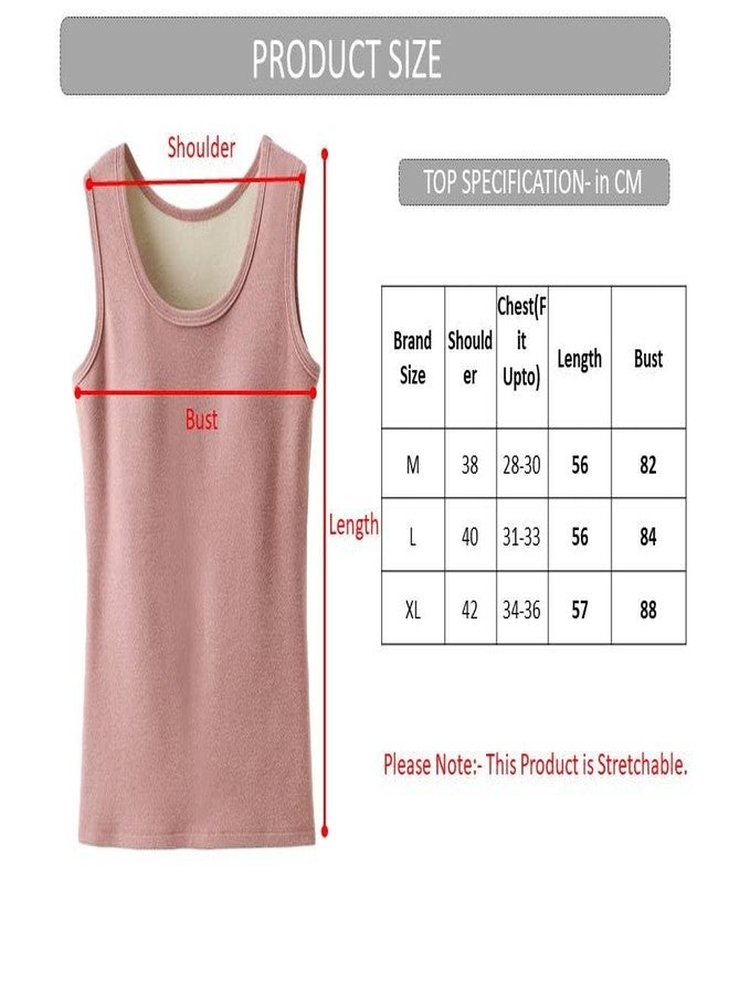 Alexvyan X-Large Pink Sleeveless Thermal Tank Top Womens Fleece Lined Underwear Tops Undershirt for Women Warm Base Layer Vest Scoop Neck- Soft and Warm - Image 4