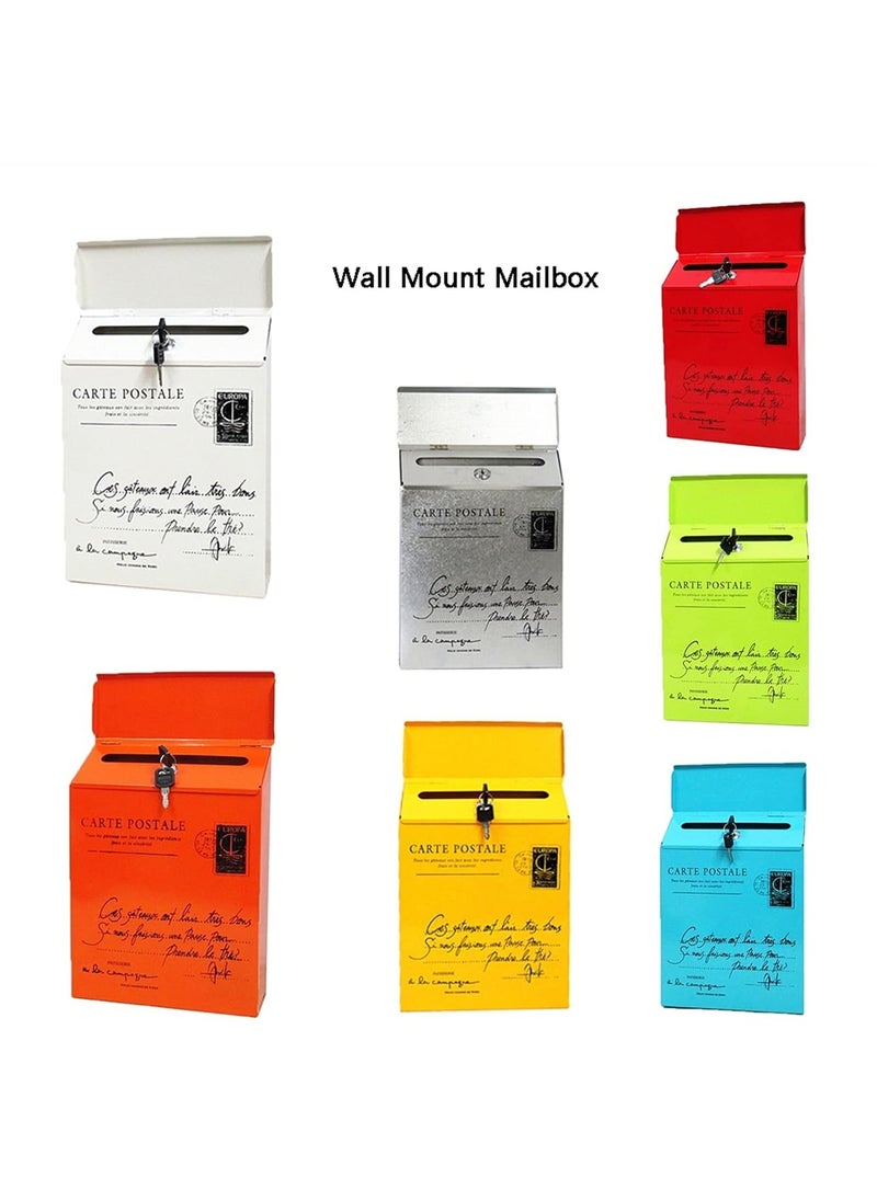 LIUYI LIUYI Retro American Pastoral Wall Mounted Mailbox Fashion Bucket Newspaper Boxes Mail Box Metal Letter Post Mailbox Garden Decoration Color D  - Image 2