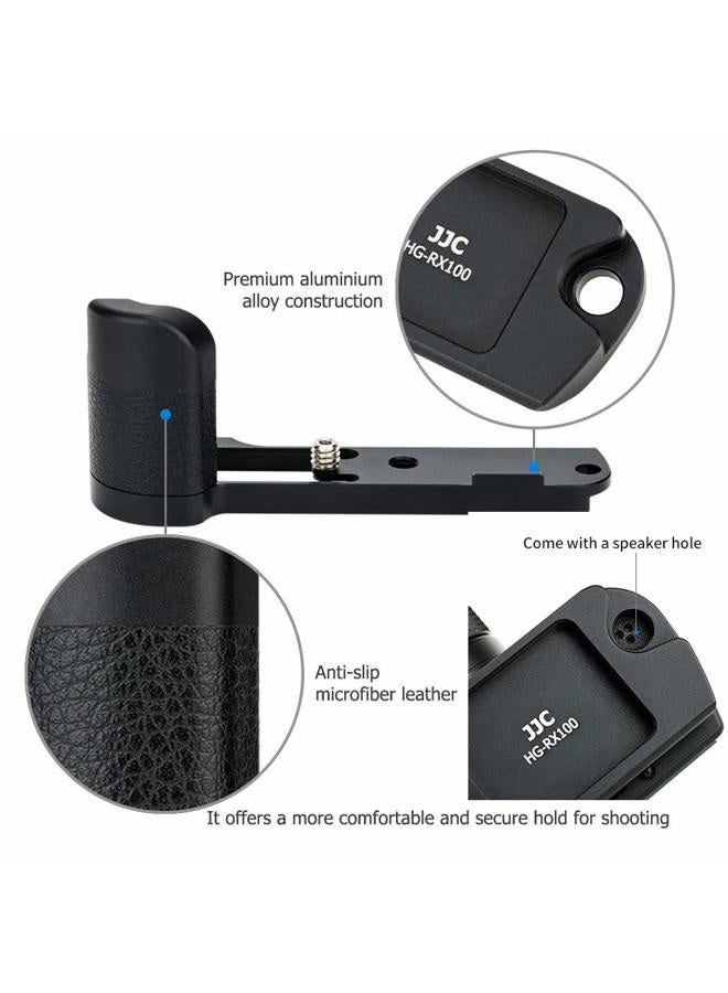 JJC Metal Hand Grip for Sony RX100 & Mark VI VA V IV III II (RX100 M6 M5A M5 M4 M3 M2) Anti-Slip Holder, w/Battery Memory Card Compartment Opening & Speaker Hole, Replace Sony AGR2 Attachment Grip - Image 3