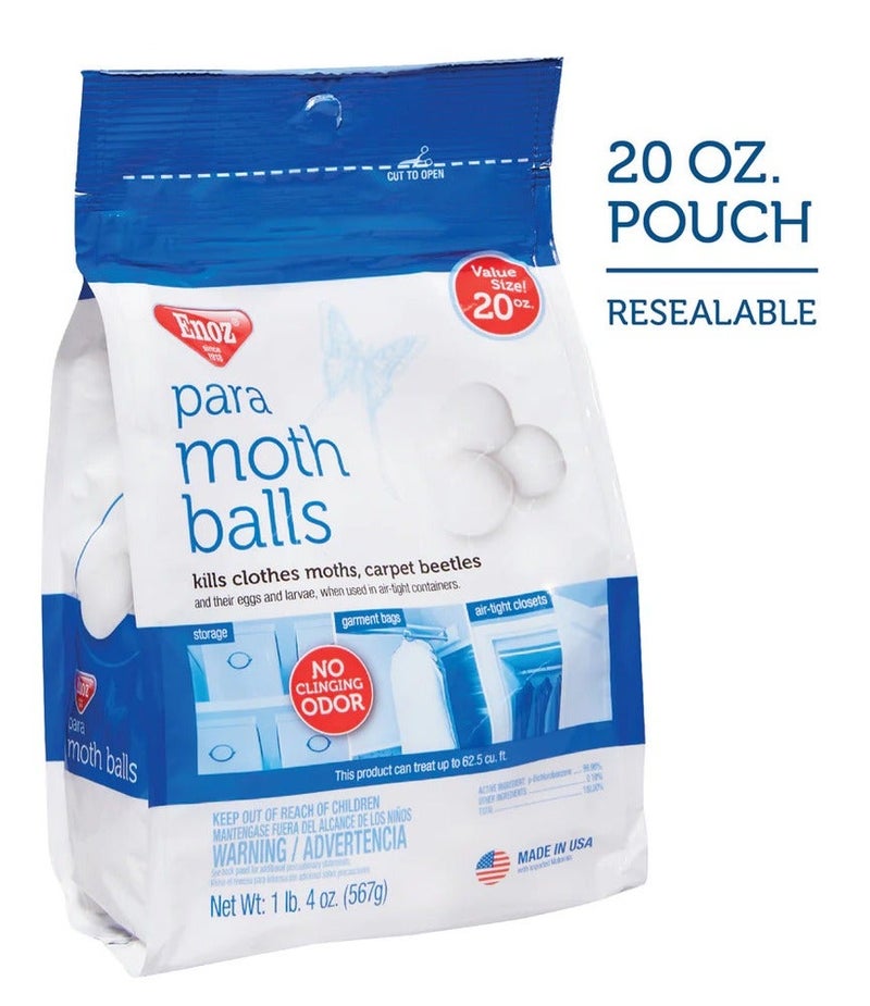 إينوز كرات النفثالين اينوز 20 أونصة عبوة قابلة لإعادة الإغلاق طارد فعال للعث يحمي الملابس والخزائن يقتل العث والبيض واليرقات حماية طويلة بدون رائحة مزعجة مناسب للتخزين - Image 4