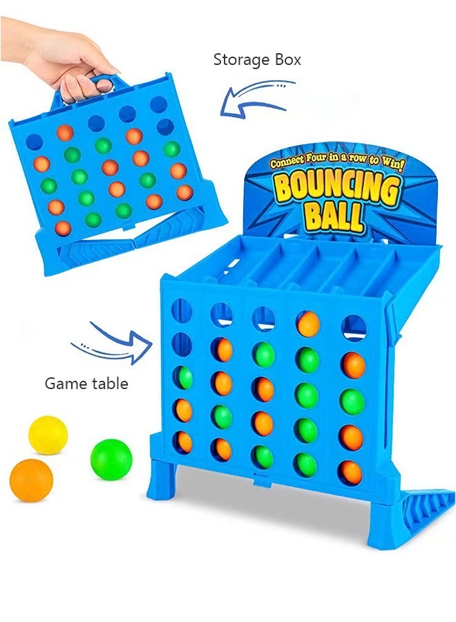 4 Shots Bouncing Ball Game, Educational Toy for Kids - Connect 4 Balls in a Row, Fun Parent-Child Desktop Game for Family Party - Image 5