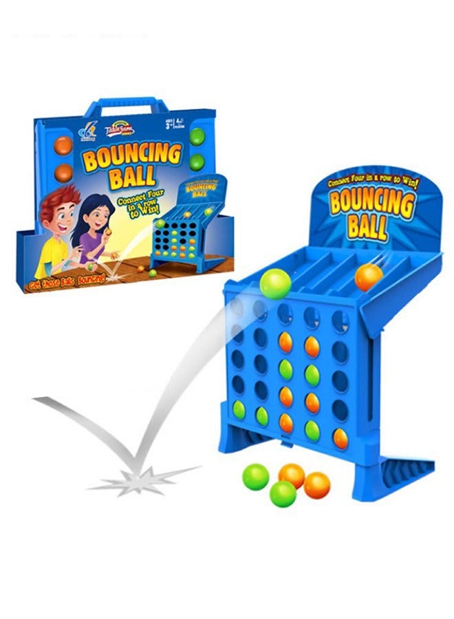 4 Shots Bouncing Ball Game, Educational Toy for Kids - Connect 4 Balls in a Row, Fun Parent-Child Desktop Game for Family Party - Image 1