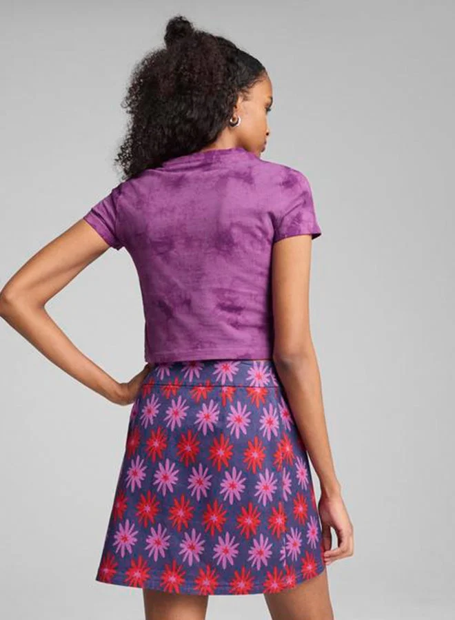 بوما تيشيرت برسومات أساسي بخامة مغسولة بنقشة الزهور