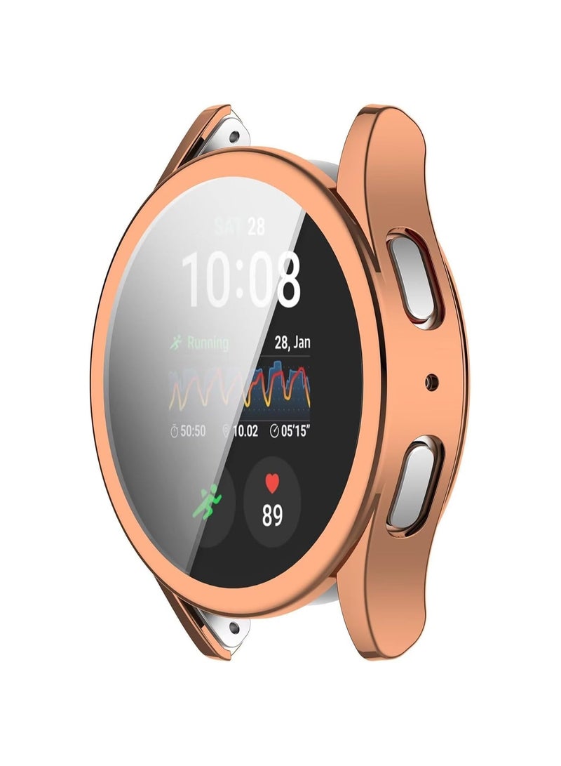 Case Compatible with Samsung Galaxy Watch 7 44mm, Anti-Scratch, Soft TPU Plating All-Inclusive Protection Watch Case. Transparent (Rose Gold) - Image 1