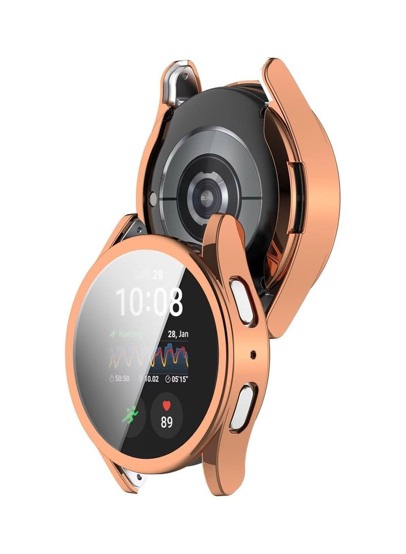 Case Compatible with Samsung Galaxy Watch 7 44mm, Anti-Scratch, Soft TPU Plating All-Inclusive Protection Watch Case. Transparent (Rose Gold) - Image 2