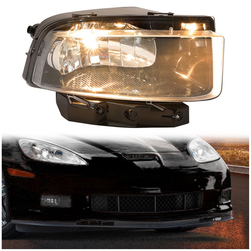 HECASA Fog Light Compatible with 20052013 Chevy Chevrolet Corvette C6 427 Limited Edition Z06 Carbon ZR1 Base Grand Sport Replacement for 25942592 GM2593291 Fog Lamp Clear Lens RH