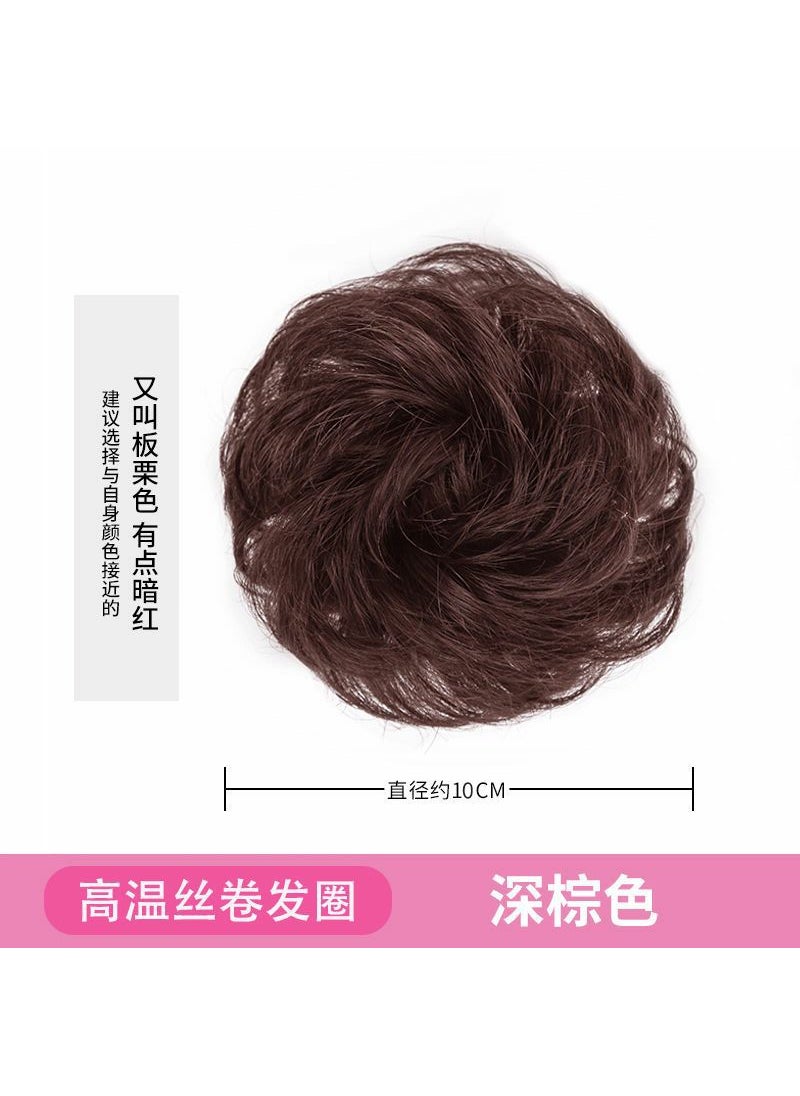 Generic - Marubeni head chemical fiber hair ring wig hair flower rubber rope elastic straight hair ring head rope real hair manufacturers wholesale fluffy - Image 1