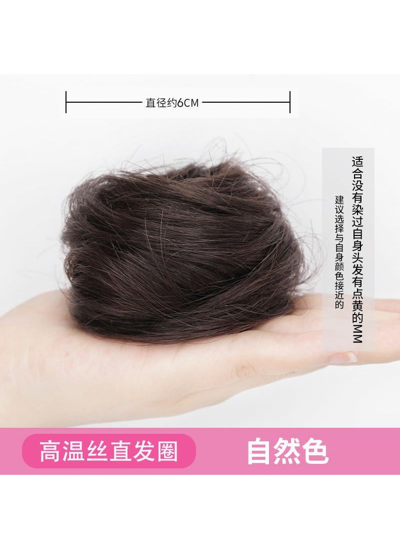Generic - Marubeni head chemical fiber hair ring wig hair flower rubber rope elastic straight hair ring head rope real hair manufacturers wholesale fluffy - Image 1