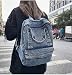 TYHOTULY Vintage Denim Backpack Casual Style Daypack Shoulder Bag Rucksack Classic Jeans Backpacks Lightweight Handbag Purse Blue - Image 2