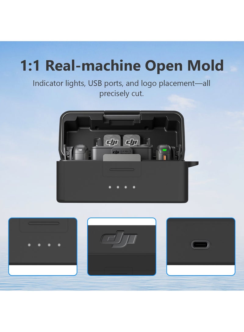 غلاف سيليكون واقي لحقيبة شحن ميكروفون DJI Mic 3 - غلاف واقي ممتص للصدمات، بتصميم دقيق ومحمول للملحقات الصوتية. - Image 3