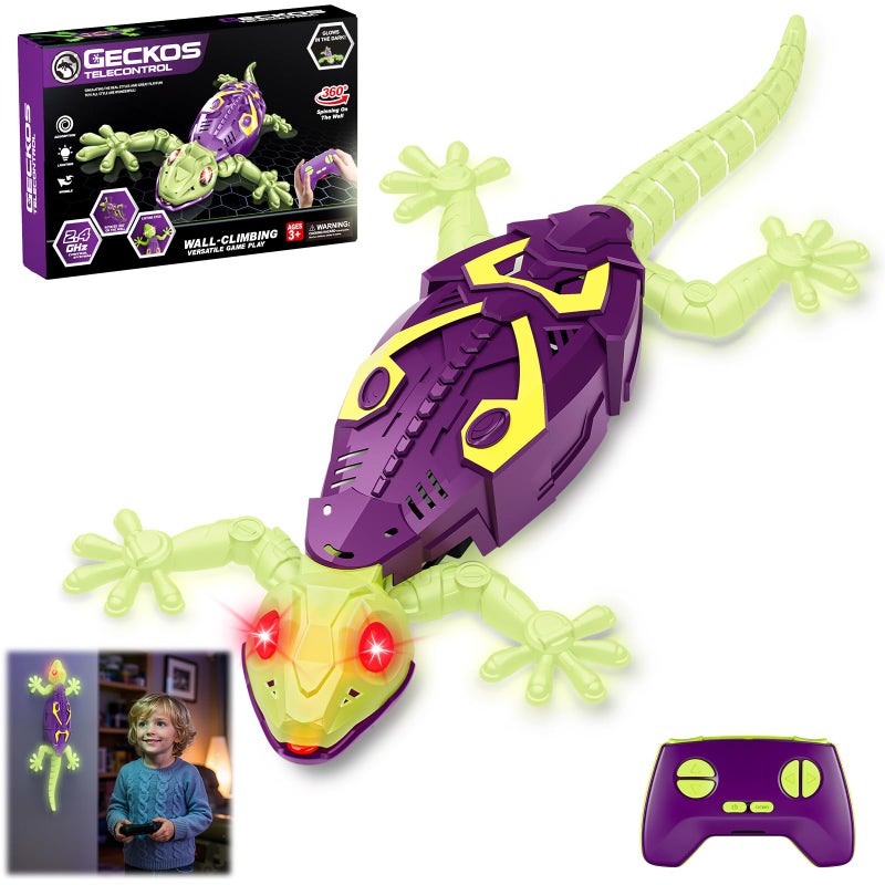 Qrooper Wall Climbing Gecko Glow in The Dark Lizard Rc Toys for KidsWall Crawler Robot GeckosFun Kids Toys Birthday Easter Gifts for 3 4 5 6 7 8 9 10 Year Old Boys Girls Teens - Image 3
