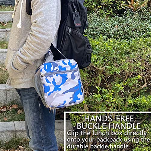 FlowFly Kids Lunch box Insulated Soft Bag Mini Cooler Back to School Thermal Meal Tote Kit for Girls, Boys, Camo - Image 5
