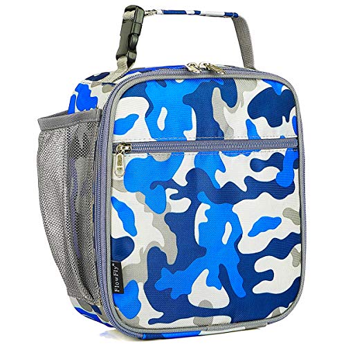 FlowFly Kids Lunch box Insulated Soft Bag Mini Cooler Back to School Thermal Meal Tote Kit for Girls, Boys, Camo - Image 1