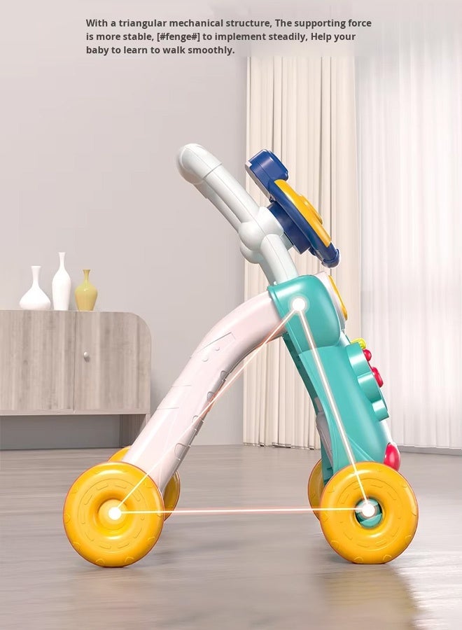 بيبي ووكر مشاية أطفال، مشاية دفع متعددة الوظائف، مشاية أطفال مضادة للانقلاب، لوحة ألعاب متعددة الوظائف، مركز أنشطة للأطفال، لعبة تعلم الموسيقى للأطفال، هدية للعطلات، مناسبة للأولاد والبنات (أخضر) - Image 4