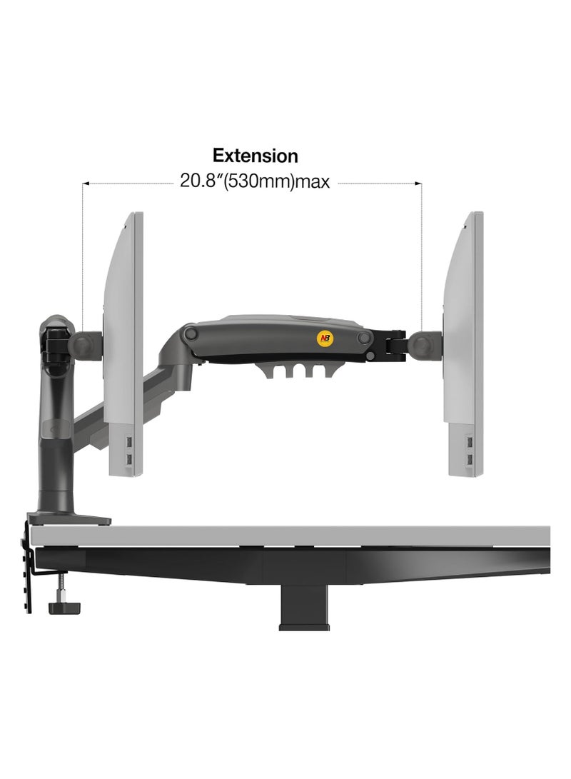 NB Ergonomic Desktop Monitor Mount for 17 to 30 Screens – Adjustable Gas Spring Arm, VESA Compatible, C-Clamp and Grommet Installation – Heavy-Duty Design - Image 2