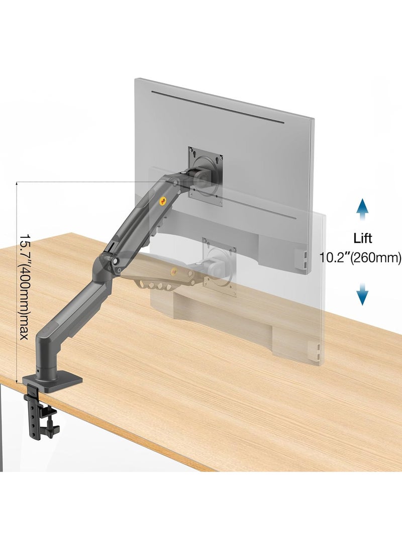 NB Ergonomic Desktop Monitor Mount for 17 to 30 Screens – Adjustable Gas Spring Arm, VESA Compatible, C-Clamp and Grommet Installation – Heavy-Duty Design - Image 4