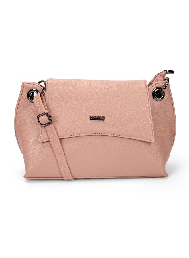 Mochi Women Pink Casual Faux leather Soft Body Magnet closure Solid Sling Bag (66-712) - Image 3