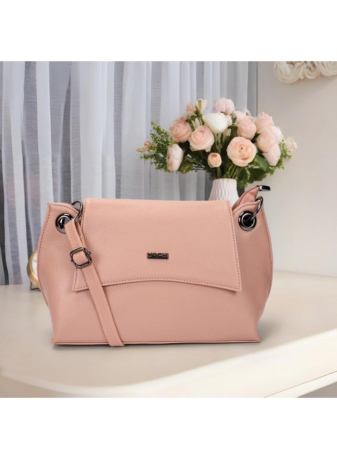 Mochi Women Pink Casual Faux leather Soft Body Magnet closure Solid Sling Bag (66-712) - Image 2