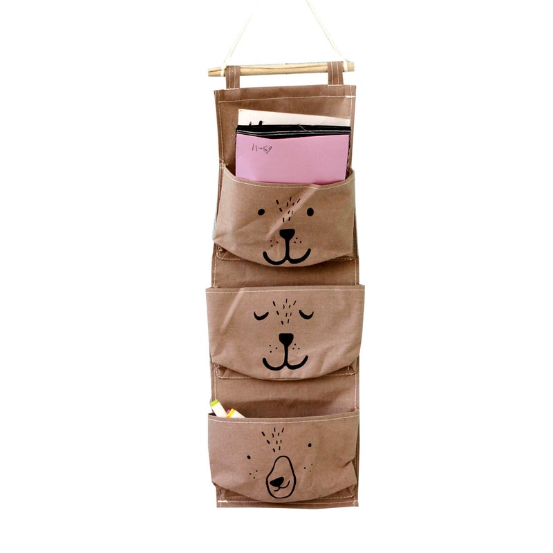 Cotton Linen Wall Hanging Storage Organizer with Multiple Pockets - Image 2