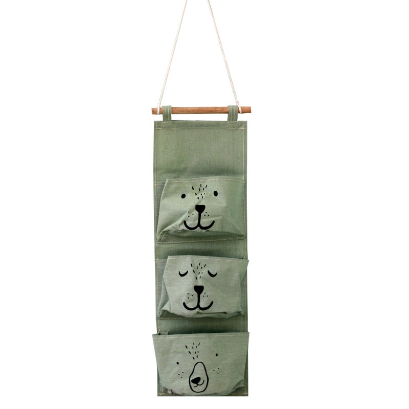 Cotton Linen Wall Hanging Storage Organizer with Multiple Pockets - Image 3
