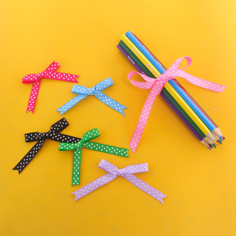 QingHan Grosgrain Ribbons for Crafts Gifts Wrapping 3/8" Boutique Polka Dot Fabric Ribbon 40yd (20 x 2yd) - Image 5