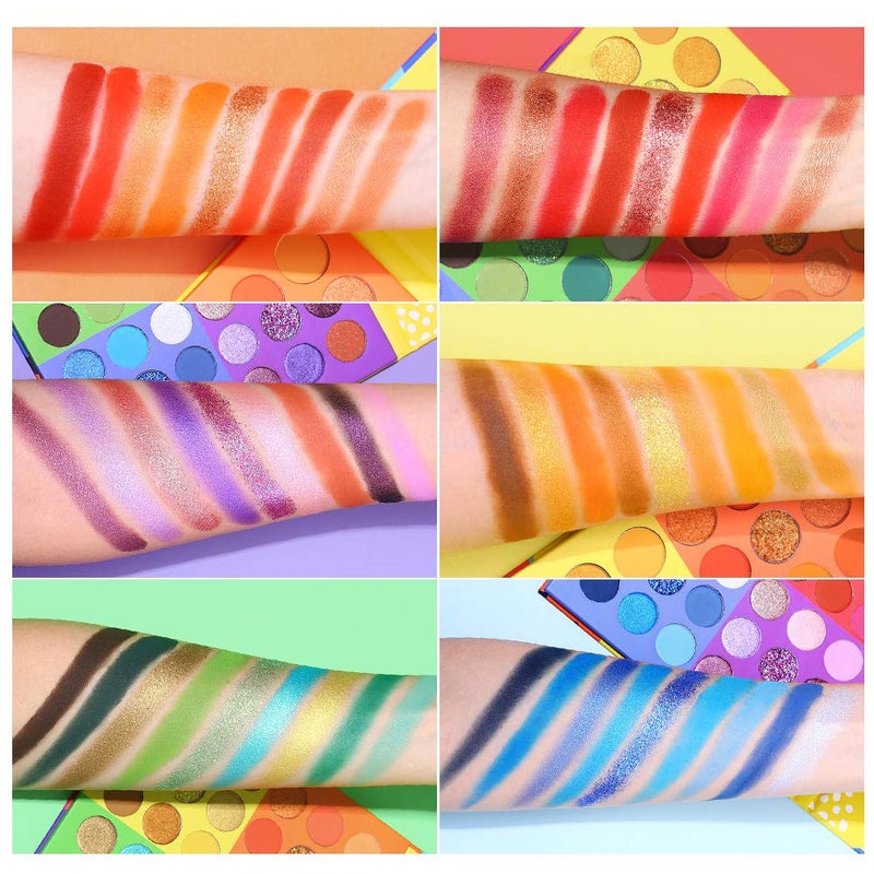 UCANBE 54 Colors Splashy Candies Eyeshadow Palette, Highly Pigmented Matte Shimmer Soft Creamy Glitter Rainbow Bright Powder Eye Shadow Blendable Waterproof Long Lasting Makeup Palletâ€¦ - Image 4