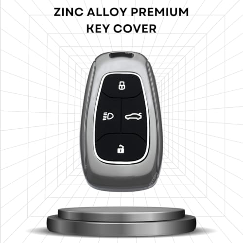 KEYCEPT Metal Key Cover for Tata Nexon | Curvv | Altroz | Harrier | Punch | EV | Safari and Facelift 4 Button Smart Key with Keychain (Short Keychain). - Image 3