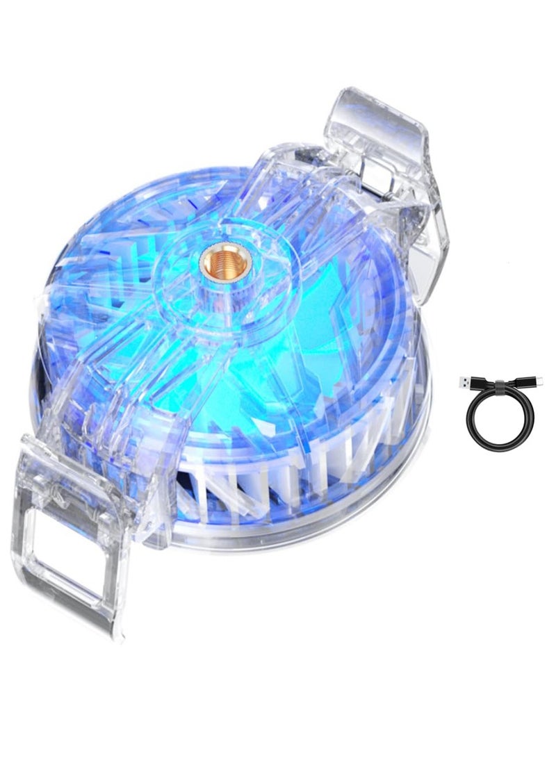 SYOSI Phone and Pad Cooler RGB Phone Cooling Fan with Semi Conductor Cooling Chip Ultra Silent Universal Cellphone Tablets Radiator for Tiktok Live Streaming Mobile Gaming Shoot Video White  - Image 1