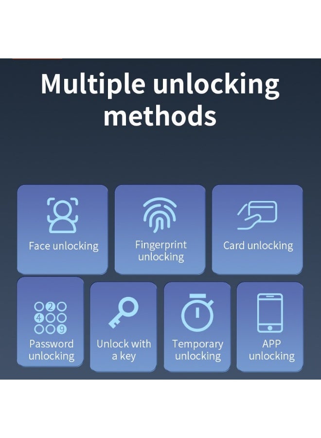 انزلاق الباب كسر جسر الألومنيوم التعرف على الوجه قفل ذكي تمرير من خلال قفل كلمة المرور انتقاد بطاقة قفل بصمة للماء ومقاومة درجات الحرارة العالية - Image 5