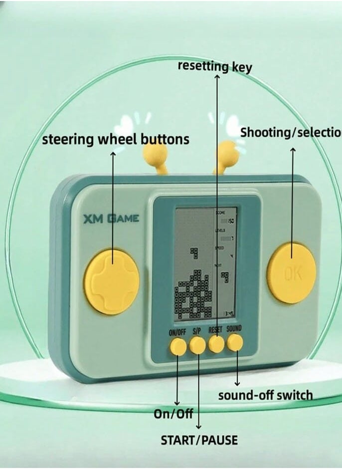 Mini Portable Puzzle Game Machine for Kids Parent-Child Game Console Classic Russian Mint Block Stacking Game Machine