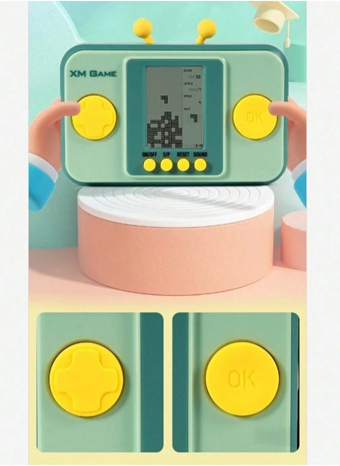 Mini Portable Puzzle Game Machine for Kids Parent-Child Game Console Classic Russian Mint Block Stacking Game Machine