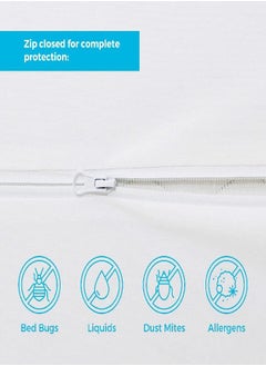 LINENSPA Linenspa Box Spring Encasement Queen, Complete Protection with Zipper, Waterproof Box Spring Protector Queen, White  - Image 2