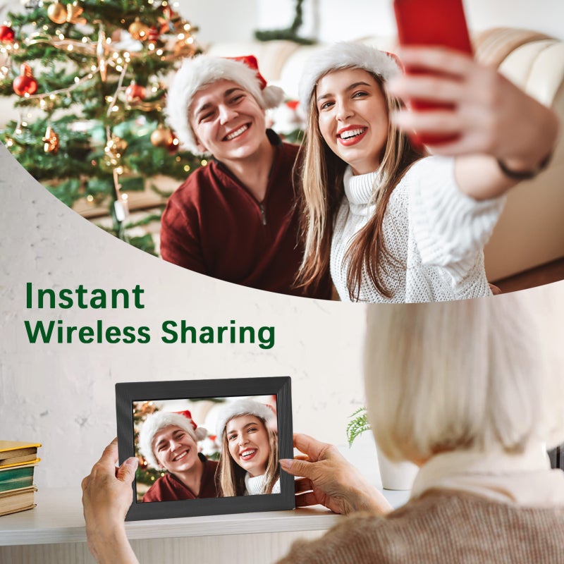10.1 Inch Smart WiFi Digital Photo Frame Digital Photo Album 1280*800 IPS Touchscreen Built-in 16GB Memory Auto Rotation Share Photos Videos via APP with Backside Stand - Image 4
