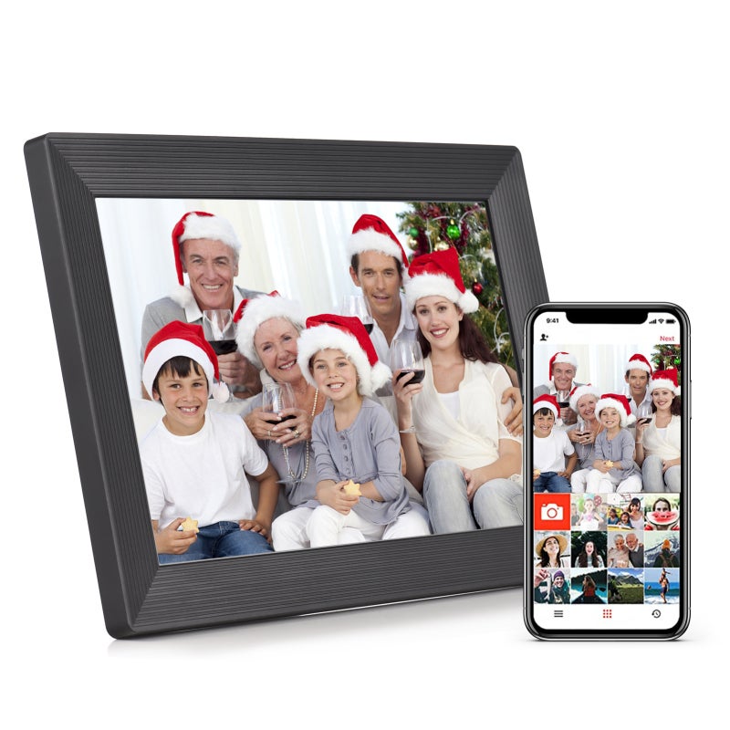 10.1 Inch Smart WiFi Digital Photo Frame Digital Photo Album 1280*800 IPS Touchscreen Built-in 16GB Memory Auto Rotation Share Photos Videos via APP with Backside Stand - Image 1