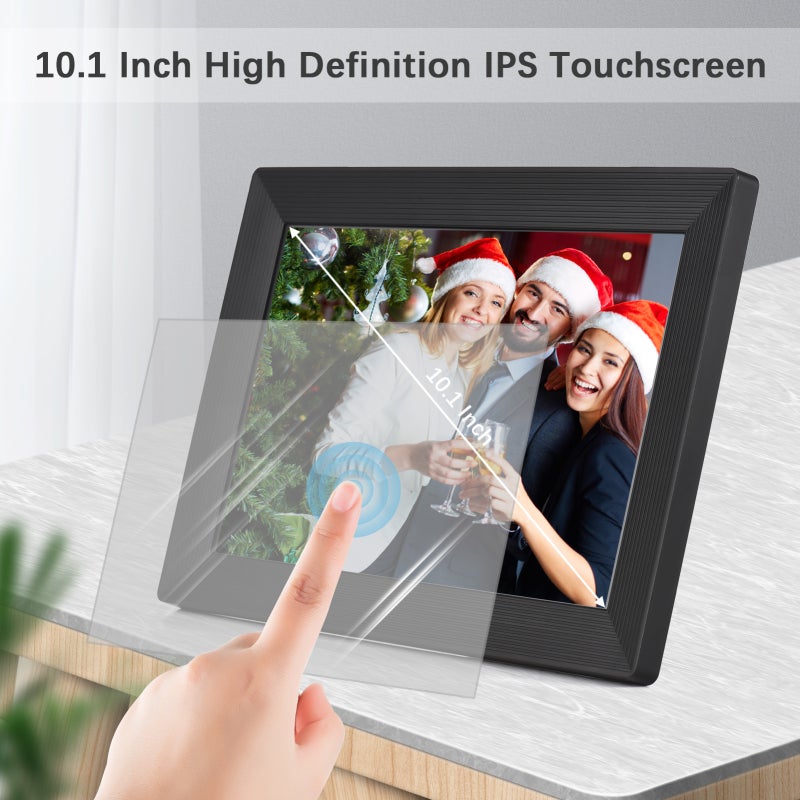 10.1 Inch Smart WiFi Digital Photo Frame Digital Photo Album 1280*800 IPS Touchscreen Built-in 16GB Memory Auto Rotation Share Photos Videos via APP with Backside Stand - Image 2