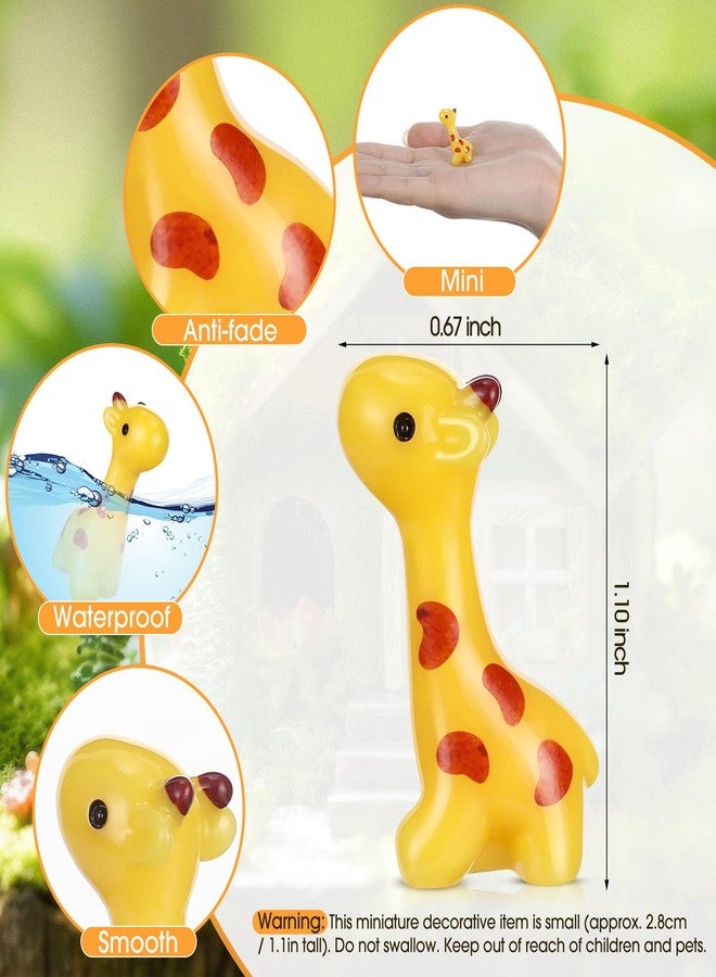 Simgoing 50 Pcs Mini Resin Giraffe Figurine Tiny Giraffe Resin Ornaments for Garden Home Decoration Zoo Animal Micro Landscape Ornaments Kit Fairy Accessories Party Gifts (Classic) - Image 2