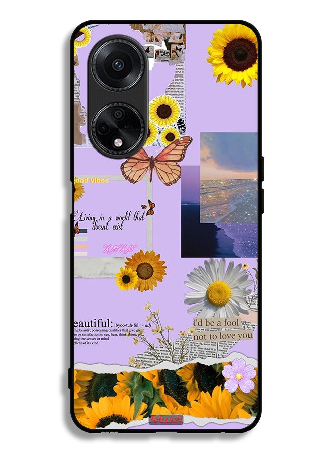 Tolwak Oppo F23 5G Protective Case Cover Beautiful Sunflower Stickers - Image 1