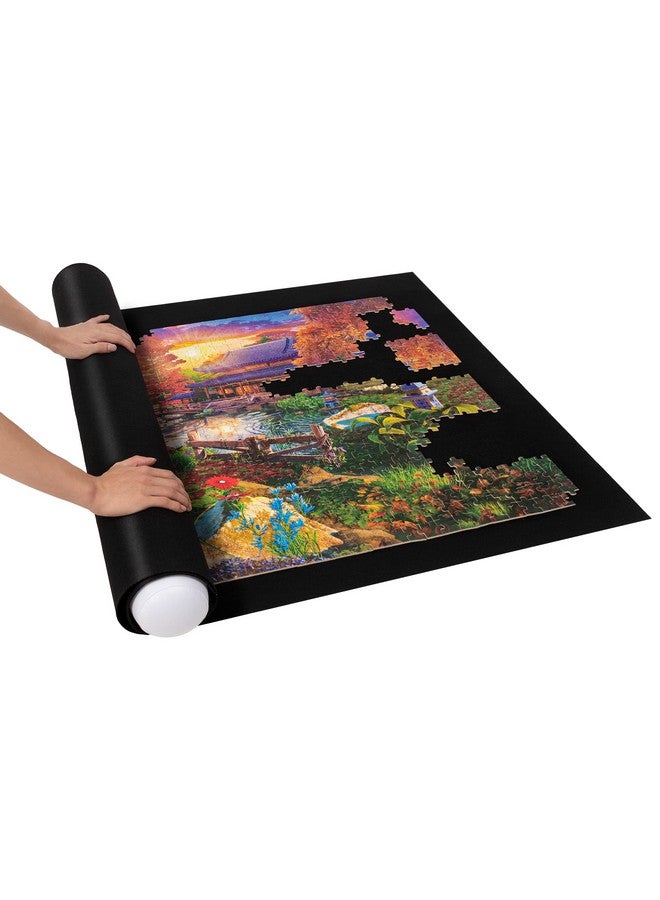 Becko US Becko US 3000 Piece Puzzle Mat Roll Up with Drawstring Bag & Black Pump, Jigsaw Felt Mat with Anti-Leak Tube & 3 Elastic Bands for Easy Storage, Portable Puzzle Keeper for 3000 2000 1500 1000 Pieces  - Image 2