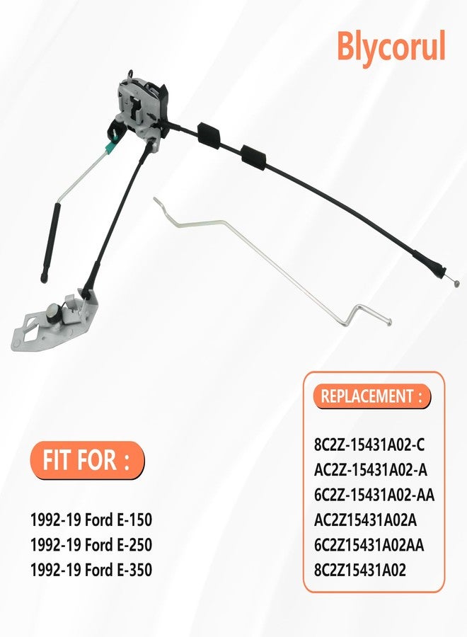 Blycorul Door Latch Assembly with Cable & Rod, Rod Right Passenger Side for Ford 1992-2019 E150 E250 E350 Econoline Van, Cargo Door Connective Repair Lock Latch Replacement Replaces 8C2Z-15431A02-C - Image 2