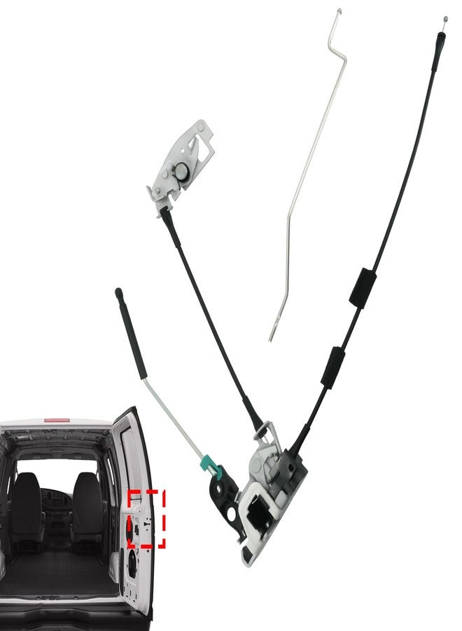 Blycorul Door Latch Assembly with Cable & Rod, Rod Right Passenger Side for Ford 1992-2019 E150 E250 E350 Econoline Van, Cargo Door Connective Repair Lock Latch Replacement Replaces 8C2Z-15431A02-C - Image 1