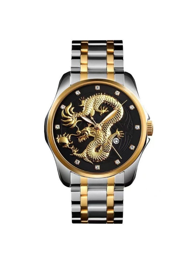 CASSRAY Chinese-style fashionable men's wristwatch - trendy, individual, business-oriented watch with automatic calendar function, water-resistant and luminous dial. - Image 1