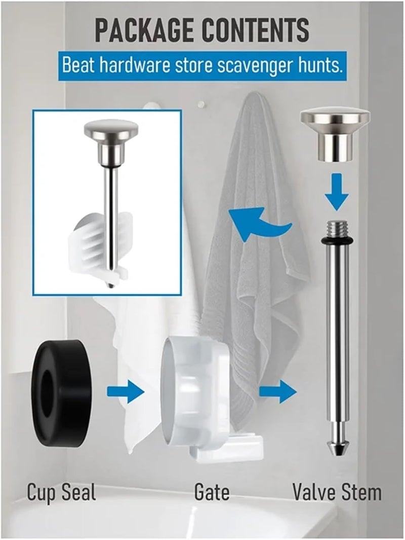 Tub Spout Diverter Repair Kit 10-Pack Universal Tub Spout Diverter Repair Kit, Leak-Proof Bathtub Faucets Replacement Parts(Black) - Image 2