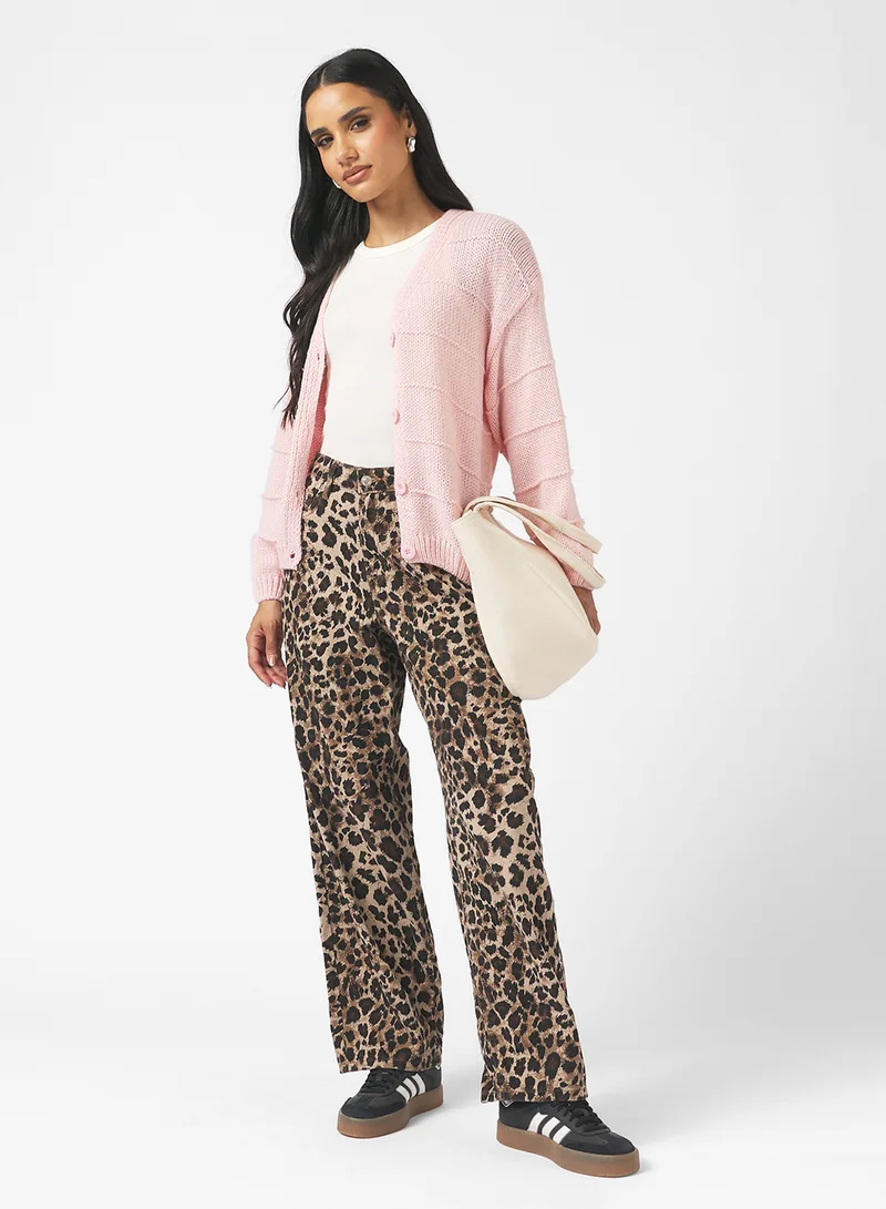 Ginger Fine Knitted Textured Cardigan