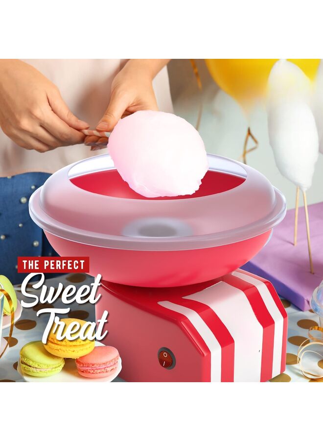 Cotton Candy Machine - Bright, Colorful Style- Makes Hard and Sugar Free Candy, Sugar Floss, Homemade Sweets for Birthday Parties,RED - Image 5