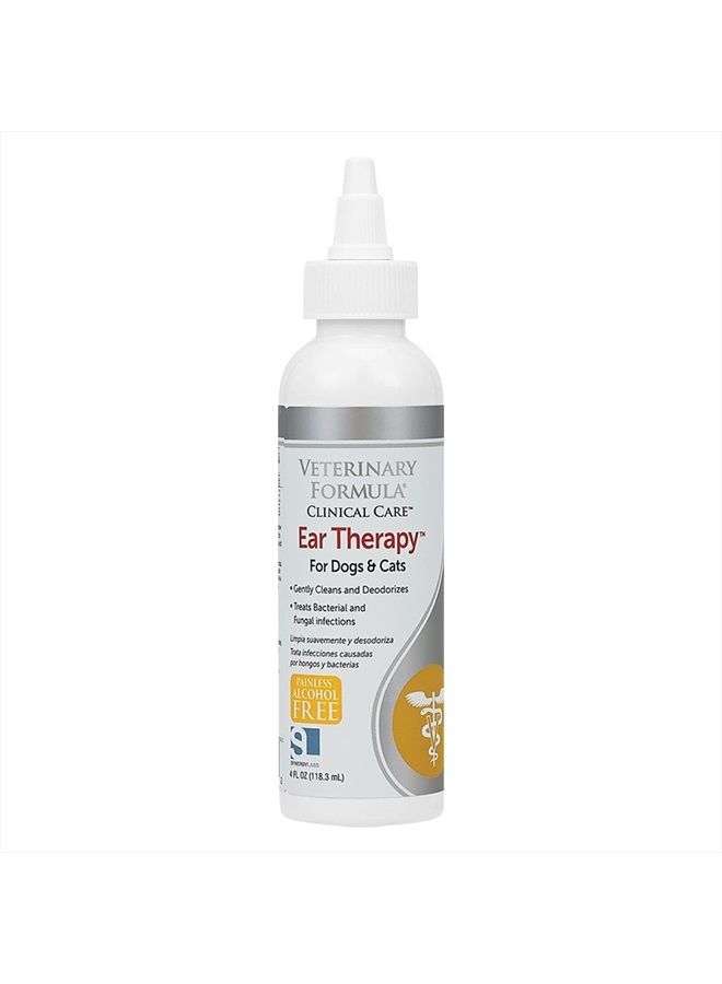 Veterinary Formula Clinical Care Ear Therapy, 4 oz. – Cat and Dog Ear Cleaner to Help Soothe Itchiness and Cleans The Ear Canal from Debris and Buildup That May Cause Infection - Image 1