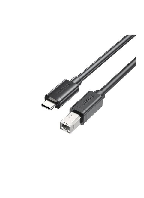 USB C to B Cable, USB C Printer Cable Type C Male to USB B Male Lead Compatible With iPhone 16/15, Samsung S24 Series, MacBook, Dell, HP Spectre X2, Google Chromebook Pixel, Microsoft Surface Pro, MIDI Keyboard, DAC Decoder-  Black