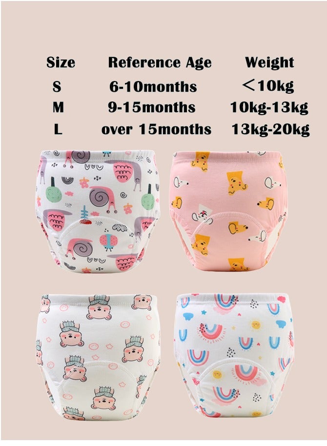 بيبي لاند سروال تدريب للأطفال، 4 قطع - سراويل تدريب قابلة للسحب ممتصة للرطوبة (6 طبقات) لتعليم استخدام الحمام، ناعمة ومريحة للأولاد والبنات، مقاومة للتسرب، خصر مرن 360° (مقاسات L) - Image 2