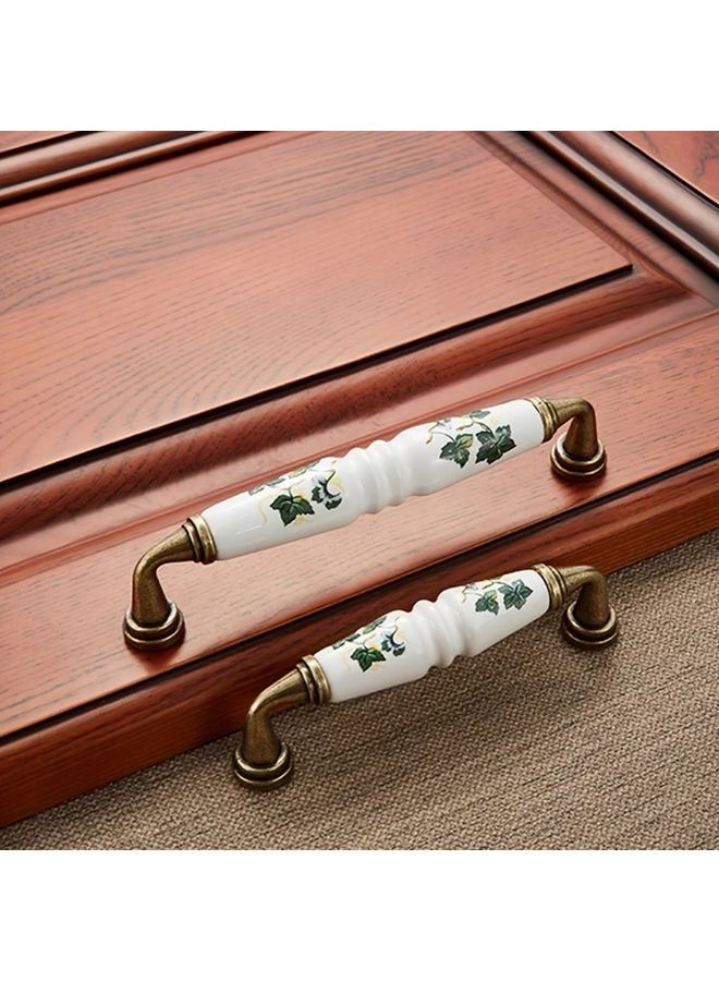 Set Of 6 Antique Green And Brown Botanical Cabinet Knobs Rustic Zinc Alloy Copper Finish With Screws Included Vintage Farmhouse Hardware For Cabinets Dressers Furniture Doors Red 5 Inch 128 Mm Hole Center - Image 5
