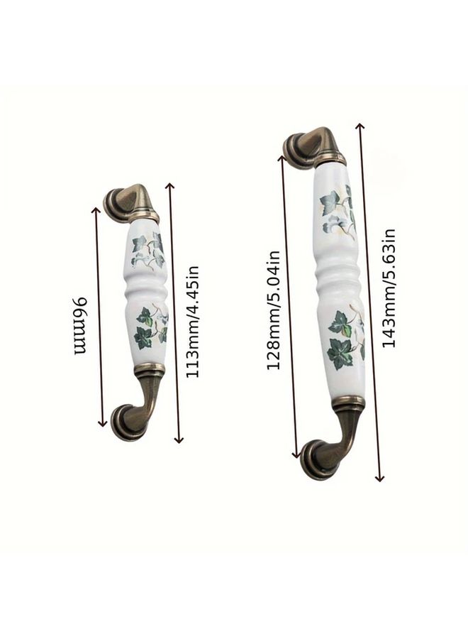 Set Of 6 Antique Green And Brown Botanical Cabinet Knobs Rustic Zinc Alloy Copper Finish With Screws Included Vintage Farmhouse Hardware For Cabinets Dressers Furniture Doors Red 5 Inch 128 Mm Hole Center - Image 3