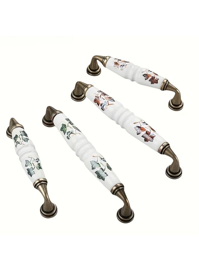 Set Of 6 Antique Green And Brown Botanical Cabinet Knobs Rustic Zinc Alloy Copper Finish With Screws Included Vintage Farmhouse Hardware For Cabinets Dressers Furniture Doors Red 5 Inch 128 Mm Hole Center - Image 2